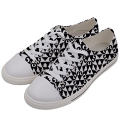 Geometric Tile Background Women s Low Top Canvas Sneakers by Bajindul