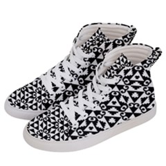 Geometric Tile Background Women s Hi-top Skate Sneakers by Bajindul