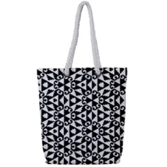 Geometric Tile Background Full Print Rope Handle Tote (small) by Bajindul