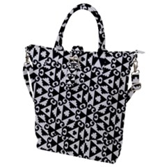 Geometric Tile Background Buckle Top Tote Bag by Bajindul