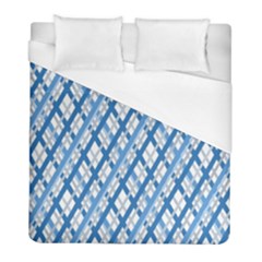 Geometric Overlay Blue Duvet Cover (full/ Double Size) by Bajindul