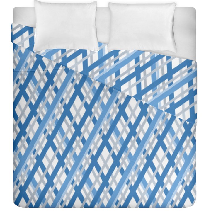 Geometric Overlay Blue Duvet Cover Double Side (King Size)