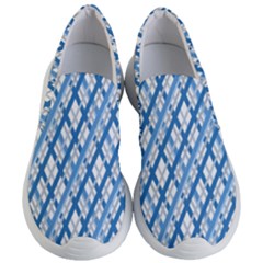 Geometric Overlay Blue Women s Lightweight Slip Ons by Bajindul