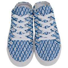 Geometric Overlay Blue Half Slippers by Bajindul