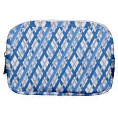 Geometric Overlay Blue Make Up Pouch (small) by Bajindul