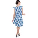 Geometric Overlay Blue Tie Up Tunic Dress View2