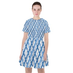 Geometric Overlay Blue Sailor Dress by Bajindul