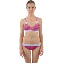 Fabric Geometric Texture Wrap Around Bikini Set by Bajindul