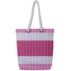 Fabric Geometric Texture Full Print Rope Handle Tote (small) by Bajindul