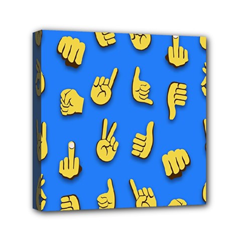 Emojis Hands Fingers Mini Canvas 6  X 6  (stretched) by Bajindul