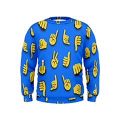 Emojis Hands Fingers Kids  Sweatshirt by Bajindul