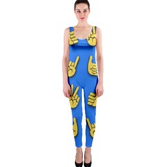 Emojis Hands Fingers One Piece Catsuit by Bajindul