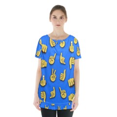 Emojis Hands Fingers Skirt Hem Sports Top by Bajindul