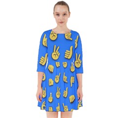 Emojis Hands Fingers Smock Dress by Bajindul