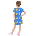 Emojis Hands Fingers Kids  Short Sleeve Velvet Dress View2