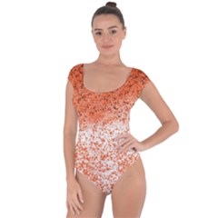 Scrapbook Orange Shades Short Sleeve Leotard  by HermanTelo