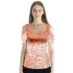 Scrapbook Orange Shades Butterfly Sleeve Cutout Tee 