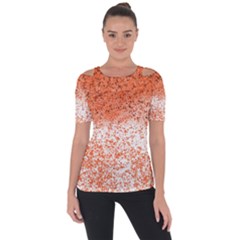 Scrapbook Orange Shades Shoulder Cut Out Short Sleeve Top