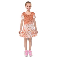 Scrapbook Orange Shades Kids  Short Sleeve Velvet Dress