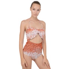 Scrapbook Orange Shades Scallop Top Cut Out Swimsuit