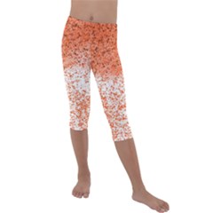 Scrapbook Orange Shades Kids  Lightweight Velour Capri Leggings 