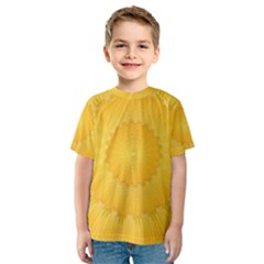 Wave Lines Yellow Kids  Sport Mesh Tee