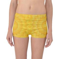 Wave Lines Yellow Boyleg Bikini Bottoms