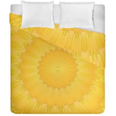 Wave Lines Yellow Duvet Cover Double Side (california King Size) by HermanTelo