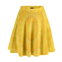 Wave Lines Yellow High Waist Skirt