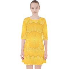 Wave Lines Yellow Pocket Dress by HermanTelo