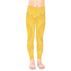 Wave Lines Yellow Kids  Legging