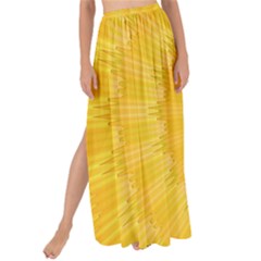 Wave Lines Yellow Maxi Chiffon Tie-up Sarong by HermanTelo