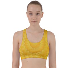 Wave Lines Yellow Back Weave Sports Bra by HermanTelo