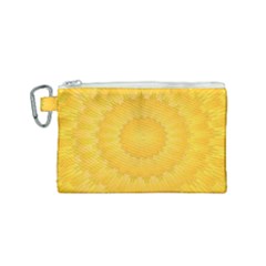 Wave Lines Yellow Canvas Cosmetic Bag (small)