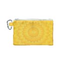 Wave Lines Yellow Canvas Cosmetic Bag (Small) View1