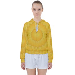 Wave Lines Yellow Women s Tie Up Sweat