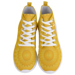 Wave Lines Yellow Men s Lightweight High Top Sneakers