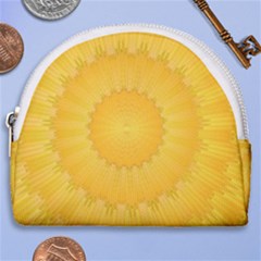 Wave Lines Yellow Horseshoe Style Canvas Pouch by HermanTelo