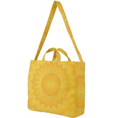 Wave Lines Yellow Square Shoulder Tote Bag by HermanTelo