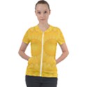 Wave Lines Yellow Short Sleeve Zip Up Jacket View1