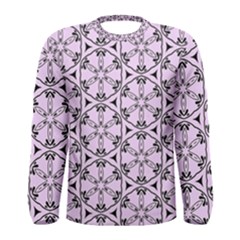 Texture Tissue Seamless Flower Men s Long Sleeve Tee