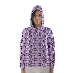 Texture Tissue Seamless Flower Women s Hooded Windbreaker