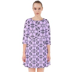 Texture Tissue Seamless Flower Smock Dress