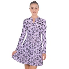 Texture Tissue Seamless Flower Long Sleeve Panel Dress by HermanTelo