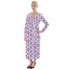 Texture Tissue Seamless Flower Velvet Maxi Wrap Dress