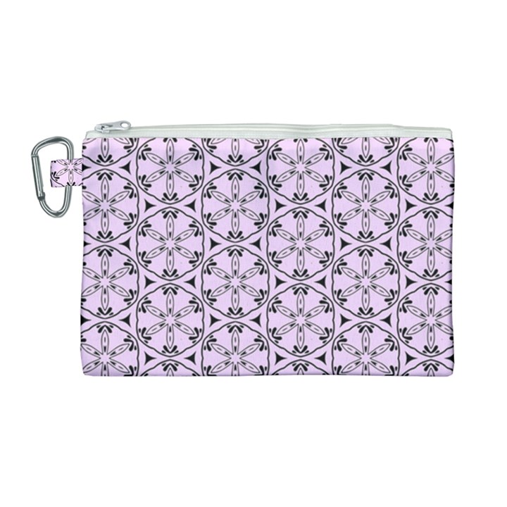 Texture Tissue Seamless Flower Canvas Cosmetic Bag (Large)