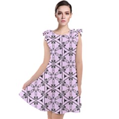 Texture Tissue Seamless Flower Tie Up Tunic Dress by HermanTelo