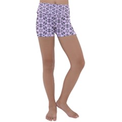 Texture Tissue Seamless Flower Kids  Lightweight Velour Yoga Shorts