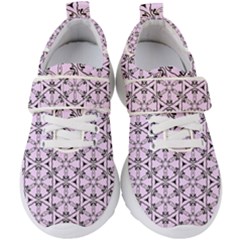 Texture Tissue Seamless Flower Kids  Velcro Strap Shoes by HermanTelo