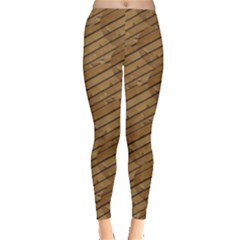 Wood Texture Wooden Leggings  by HermanTelo